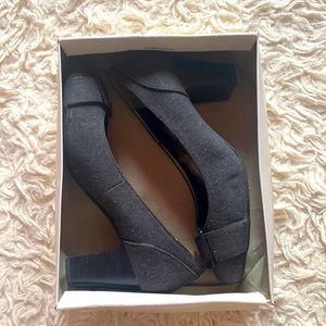 Mootsies Tootsies Dk Grey/Black chunky heels